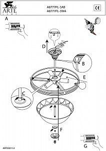 Люстра на штанге Arte Lamp A8777PL-3AB