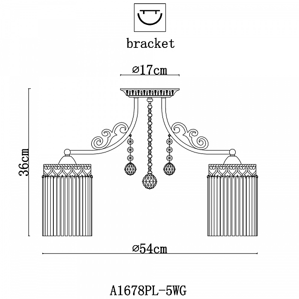 Потолочная люстра Arte Lamp Torrente A1678PL-5WG