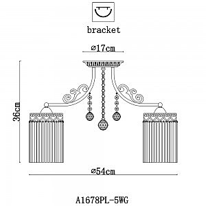 Потолочная люстра Arte Lamp Torrente A1678PL-5WG