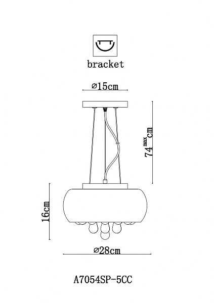 Светильник подвесной Arte Lamp A7054SP-5CC