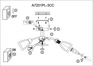 Потолочная люстра Arte Lamp Carmela A7201PL-3CC