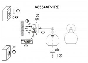 Настенное бра Arte Lamp A8564AP-1RB