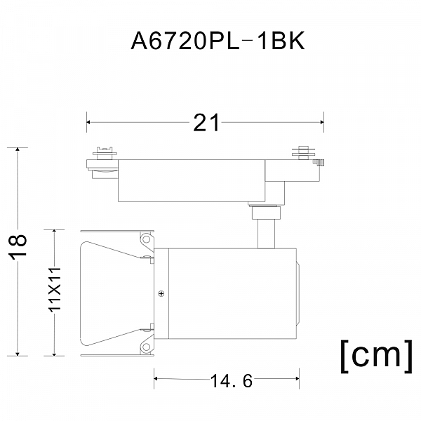 Трековый светильник Arte Lamp Track Lights A6720PL-1BK