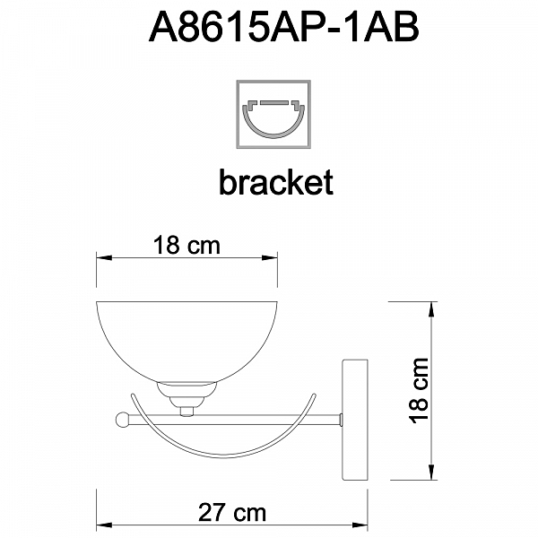 Настенное бра Arte Lamp NINNA A8615AP-1AB