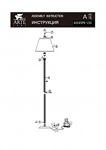 Торшер Arte Lamp BUDAPEST A9185PN-1SG