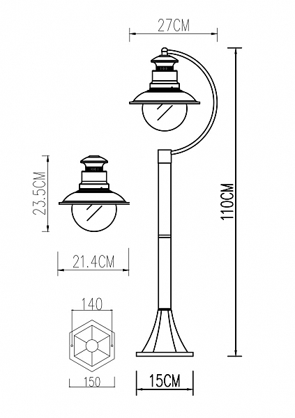 Уличный наземный светильник Arte Lamp Amsterdam A1523PA-1BN