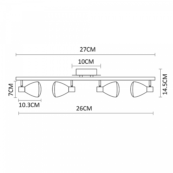 Светильник спот Arte Lamp Gioved A6008PL-4BK