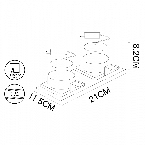 Карданный светильник Arte Lamp Privato A7007PL-2BK