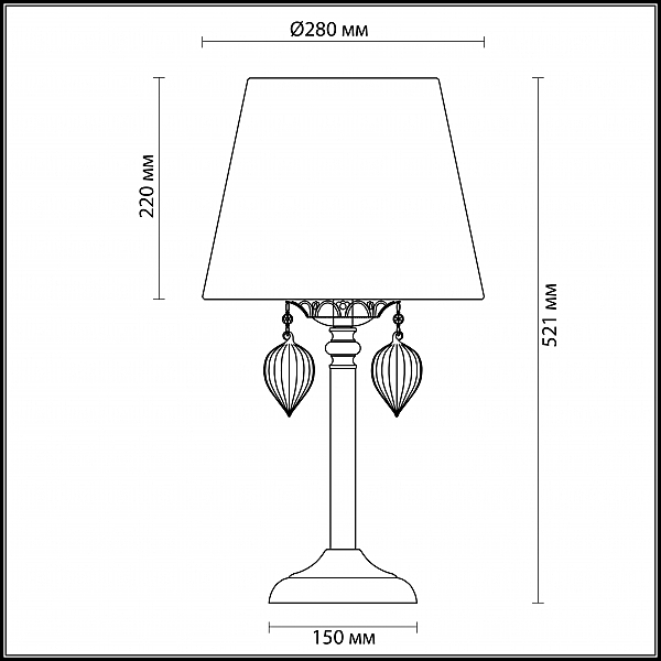 Настольная лампа Odeon Light Adriana 3922/1T