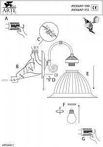 Настенное бра Arte Lamp AMERICAN DINER A9366AP-1AB