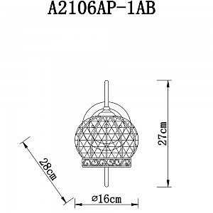 Настенное бра Arte Lamp VENEZIA A2106AP-1AB