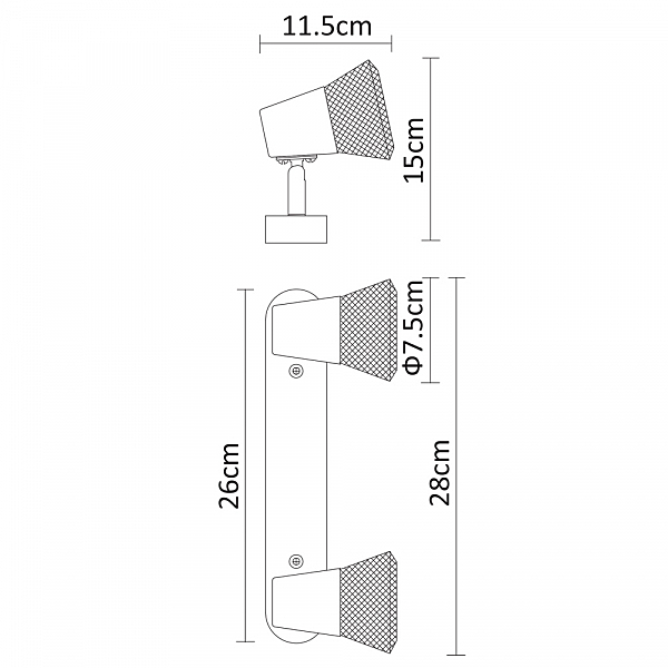 Светильник спот Arte Lamp Grid A9268AP-2WH