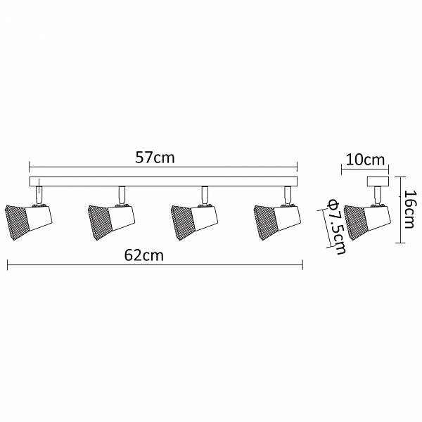 Светильник спот Arte Lamp Grid A9268PL-4WH