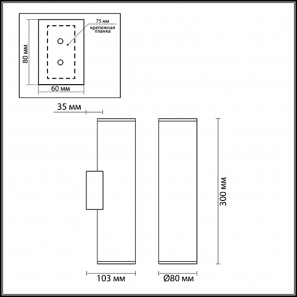 Настенный светильник Odeon Light Dario 3833/2WB