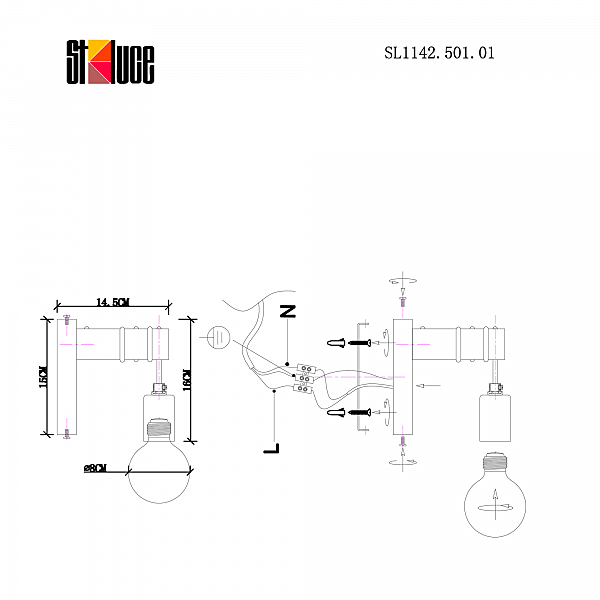 Настенное бра Evoluce Bagetti SL1142.501.01