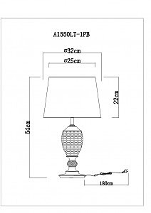 Настольная лампа Arte Lamp Radison A1550LT-1PB