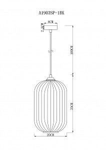 Светильник подвесной Arte Lamp Arwen A1903SP-1BK