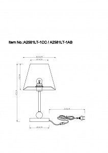 Настольная лампа Arte Lamp Elba A2581LT-1CC