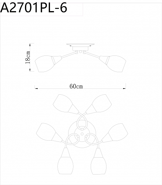 Потолочная люстра Arte Lamp Penny A2701PL-6CC