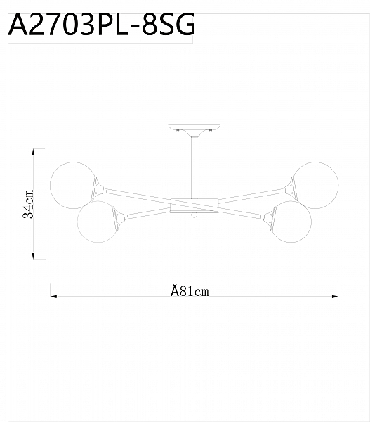 Потолочная люстра Arte Lamp Marco A2703PL-8SG