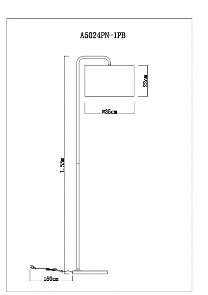 Торшер Arte Lamp Rupert A5024PN-1PB