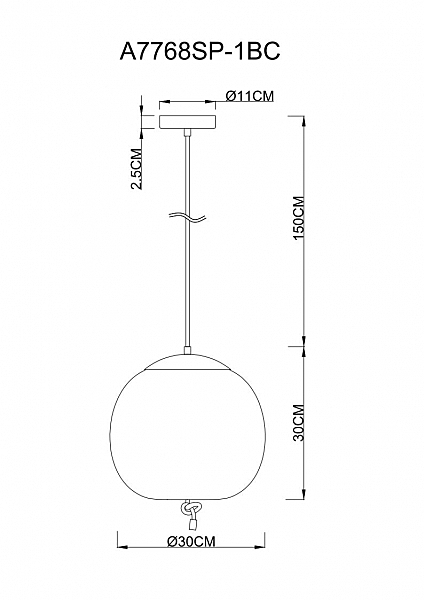 Светильник подвесной Arte Lamp Cody A7768SP-1BC