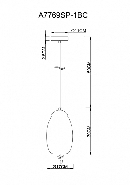 Светильник подвесной Arte Lamp Cody A7769SP-1BC