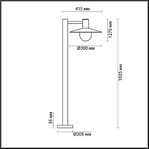 Уличный наземный светильник Odeon Light Furcadia 4833/1F