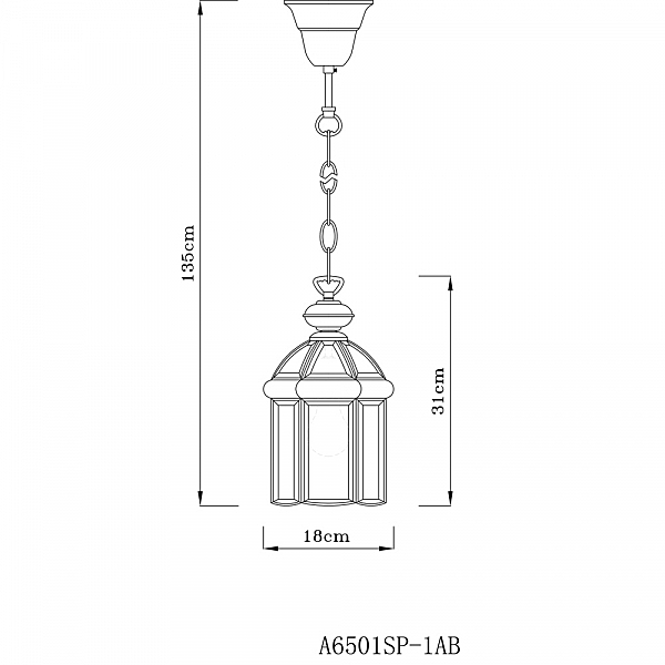 Светильник подвесной Arte Lamp RIMINI A6501SP-1AB