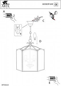 Светильник подвесной Arte Lamp BOLOGNA A6506SP-6AB