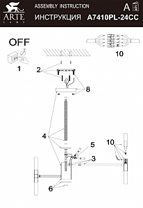 Потолочная люстра Arte Lamp Ramona A7410PL-24CC