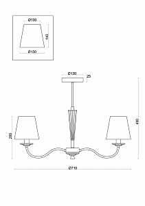 Потолочная люстра Freya Osborn FR2027PL-03BS