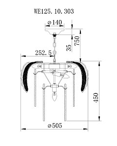 Подвесная люстра Wertmark Alexia WE125.10.303