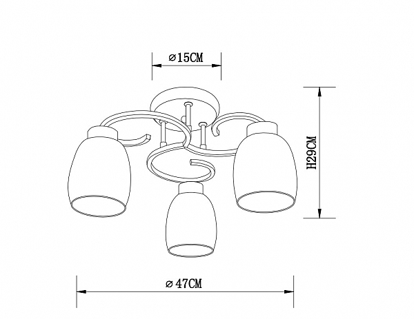 Потолочная люстра Arte Lamp Krit A4505PL-3BK