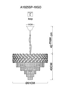 Подвесная люстра Arte Lamp Aisha A1025SP-10GO
