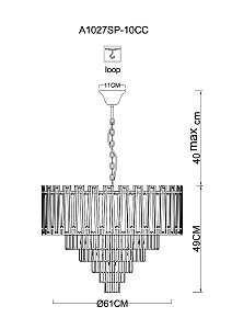 Подвесная люстра Arte Lamp Ellie A1027SP-10CC