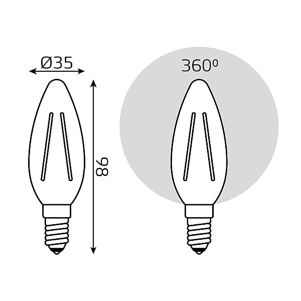Светодиодная лампа Gauss Basic Filament Свеча 1031115