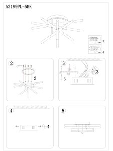 Потолочная люстра Arte Lamp Fernando A2199PL-5BK