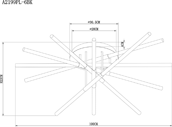 Потолочная люстра Arte Lamp Fernando A2199PL-6BK