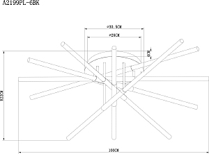 Потолочная люстра Arte Lamp Fernando A2199PL-6BK