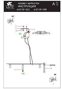 Подвесная люстра Arte Lamp Mayotte A1071SP-10CC