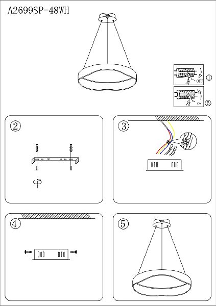 Подвесная люстра Arte Lamp Ukdah A2699SP-48WH