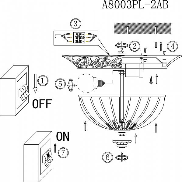 Светильник потолочный Arte Lamp PIATTI A8003PL-2AB