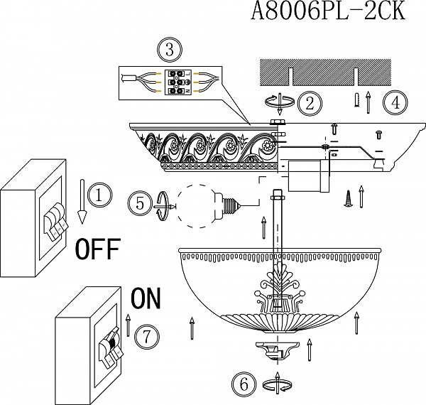 Светильник потолочный Arte Lamp PIATTI A8006PL-2CK