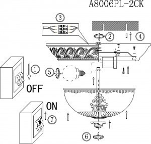 Светильник потолочный Arte Lamp PIATTI A8006PL-2CK