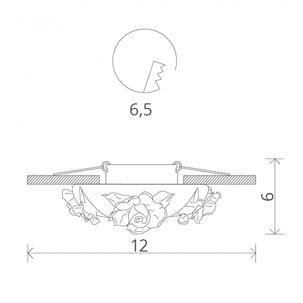 Встраиваемый светильник с цветочками Fragile A5260PL-1SA Arte Lamp