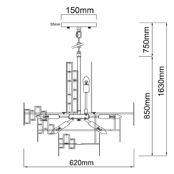 Подвесная хрустальная люстра Монарх MW Light 121010611