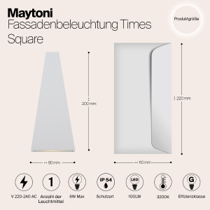 Уличный LED настенный светильник Maytoni Times Square O580WL-L6W