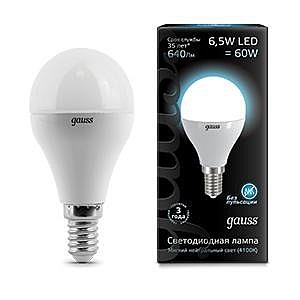 Светодиодная лампа Black Шар Gauss 105101207 E14 6.5Вт нейтральный (4100k)