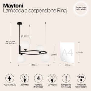 Светильник подвесной Maytoni Ring MOD013PL-04B